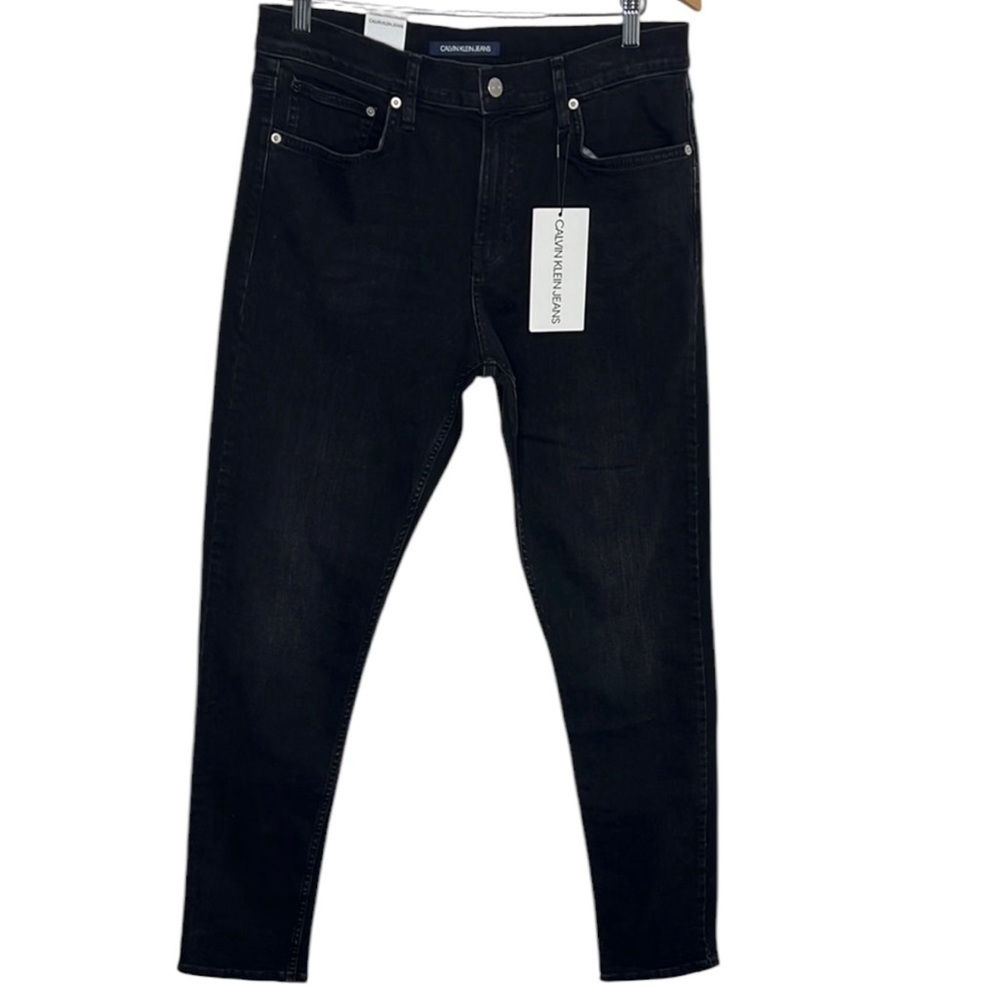 NWT Calvin Klein Denver Mid Rise Slim Black Jeans Women Size W31 x L32